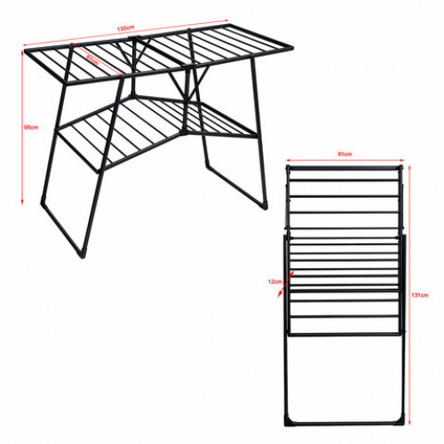 Сушилка напольная для белья раскладная 4 зоны, 2 уровня, 22 метра LAIMA HOME QUATRO BLACK, 700475