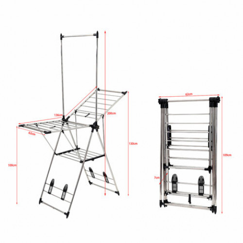 Сушилка напольная для белья раскладная 6 зон сушки, 18 метров, LAIMA HOME GRANDIOSE STAR, 700474