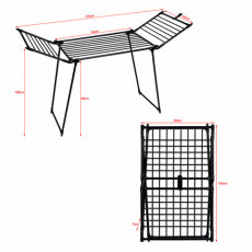 Сушилка напольная для белья раскладная 3 зоны сушки, 19 метров LAIMA HOME TRIO BLACK, 700470