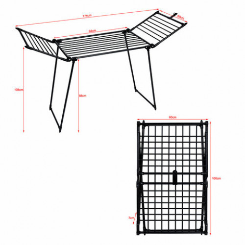 Сушилка напольная для белья раскладная 3 зоны сушки, 19 метров LAIMA HOME TRIO BLACK, 700470