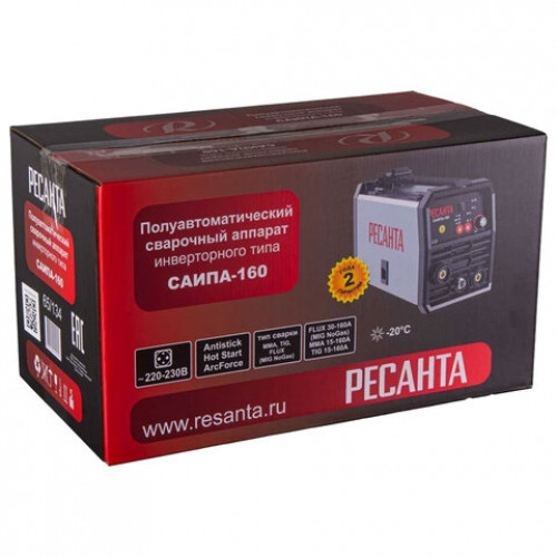 Сварочный аппарат полуавтомат, свар. ток до 160А, d проволоки 1мм, РЕСАНТА САИПА-160, 65/134