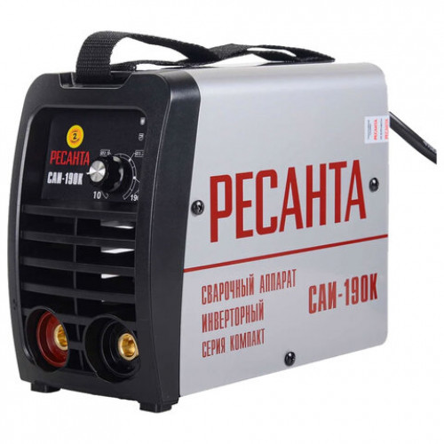 Сварочный аппарат инверторный, свар. ток до 190А, d элект. до 5мм, РЕСАНТА САИ190К (компакт), 65/36