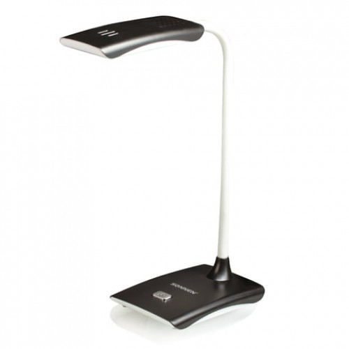 Светильник настольный SONNEN TL-LED-004-7W-12, на подставке, светодиодный, 7 Вт, 12 LED, черный, 235542