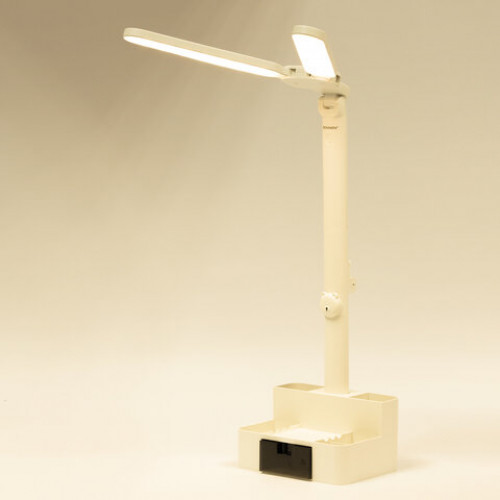Настольная лампа / светильник беспроводная SONNEN PT-201, органайзер, USB, LED, 5 Вт, 3 режима, белый, 238781