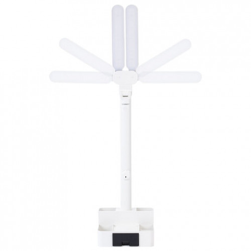 Настольная лампа / светильник беспроводная SONNEN PT-201, органайзер, USB, LED, 5 Вт, 3 режима, белый, 238781