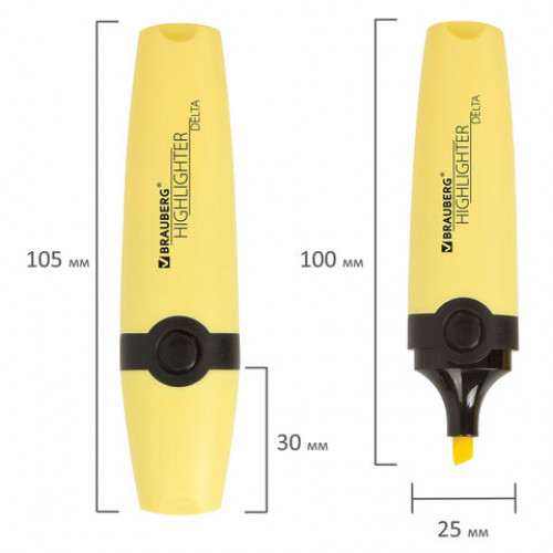 Текстовыделитель BRAUBERG DELTA PASTEL, ВАНИЛЬ, линия 1-5 мм, 151729