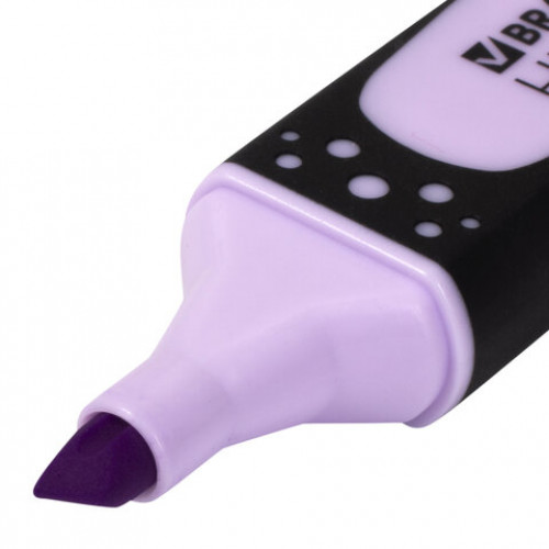Текстовыделитель BRAUBERG SUPER PASTEL, ЛАВАНДОВЫЙ, прорезиненный корпус, линия 1-5 мм, 151751