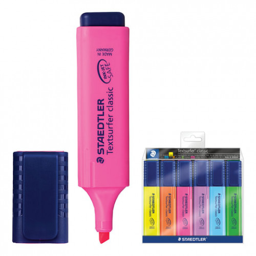 Набор текстовыделителей STAEDTLER (Германия) 6 шт., АССОРТИ, Textsurfer Classic, линия 1-5 мм, 364WP6, 364 WP6