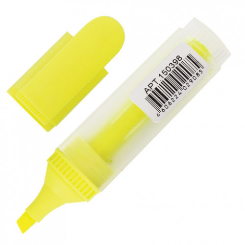 Текстовыделитель BRAUBERG FLUO, ЖЕЛТЫЙ, линия 1-5 мм, 150398