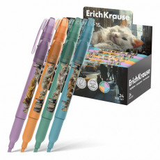 Текстовыделитель ERICH KRAUSE V-15 Big City Cats, АССОРТИ В ДИСПЛЕЕ, линия 0,6-3,5, 63368