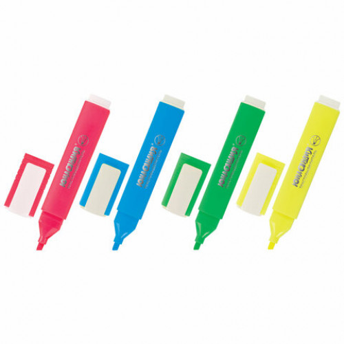 Набор текстовыделителей ЮНЛАНДИЯ 4 шт., АССОРТИ, COLORSTAR, линия 1-4 мм, 151708