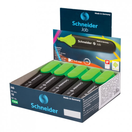 Текстовыделитель SCHNEIDER (Германия) Job, ЗЕЛЕНЫЙ, линия 1-5 мм, 1504