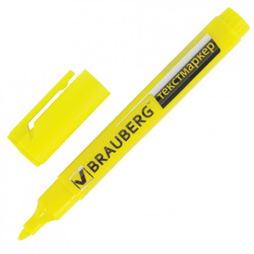 Текстовыделитель BRAUBERG Energy, ЖЕЛТЫЙ, линия 1-3 мм, 150482