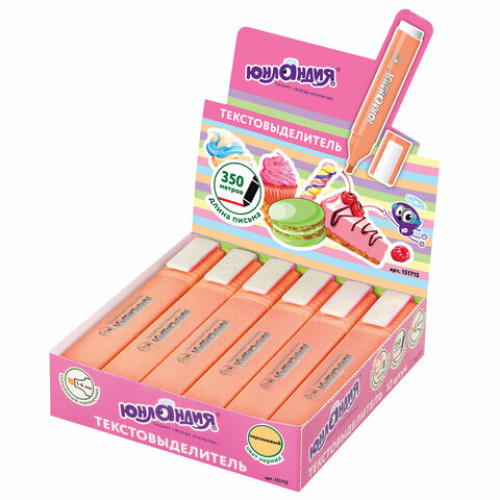 Текстовыделитель ЮНЛАНДИЯ COLORSTAR PASTEL, ПЕРСИКОВЫЙ, линия 1-4 мм, 151715