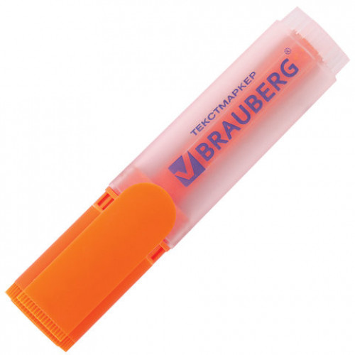 Текстовыделитель BRAUBERG FLUO, ОРАНЖЕВЫЙ, линия 1-5 мм, 150402