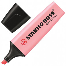 Текстовыделитель STABILO Boss Pastel, РОЗОВЫЙ, линия 2-5 мм, 70/129