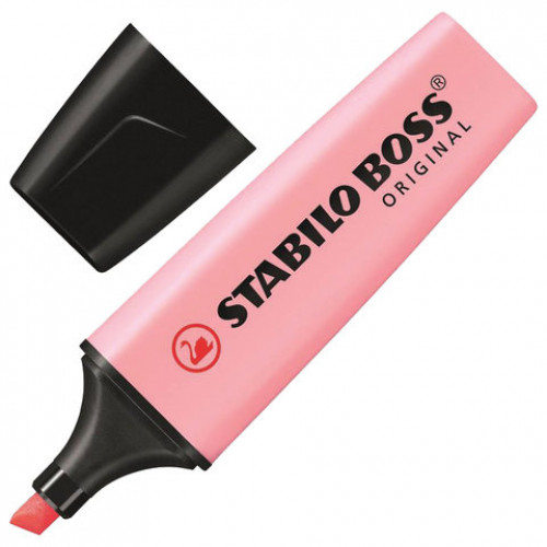 Текстовыделитель STABILO Boss Pastel, РОЗОВЫЙ, линия 2-5 мм, 70/129