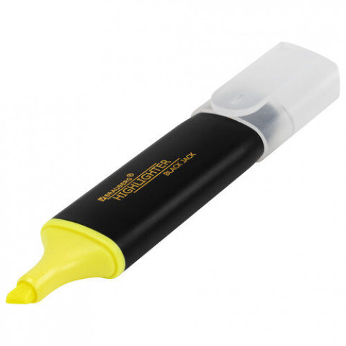 Текстовыделитель BRAUBERG BLACK JACK, ЖЕЛТЫЙ, линия 1-5 мм, 151894