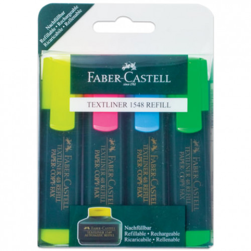 Набор текстовыделителей FABER-CASTELL 4 шт., АССОРТИ, 1548, линия 1-5 мм, 154804