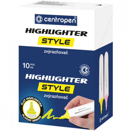 Текстовыделитель ЖЕЛТЫЙ CENTROPEN Style, линия 1-4,6 мм, 6252, 4 6252 0151