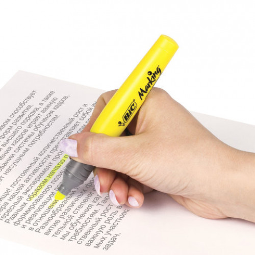 Текстовыделитель BIC Highlighter XL, ЖЕЛТЫЙ, линия 1,7-5,1 мм, 891396