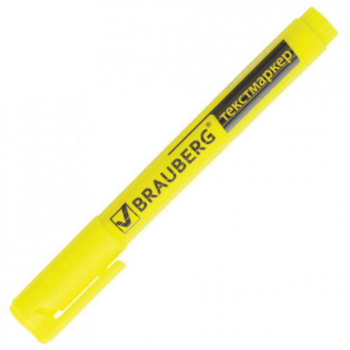 Текстовыделитель BRAUBERG Energy, ЖЕЛТЫЙ, линия 1-3 мм, 150482