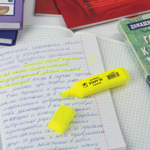 Текстовыделитель STAFF EVERYDAY, ЖЕЛТЫЙ, линия 1-5 мм, 150728