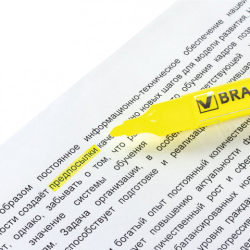Текстовыделитель BRAUBERG Energy, ЖЕЛТЫЙ, линия 1-3 мм, 150482