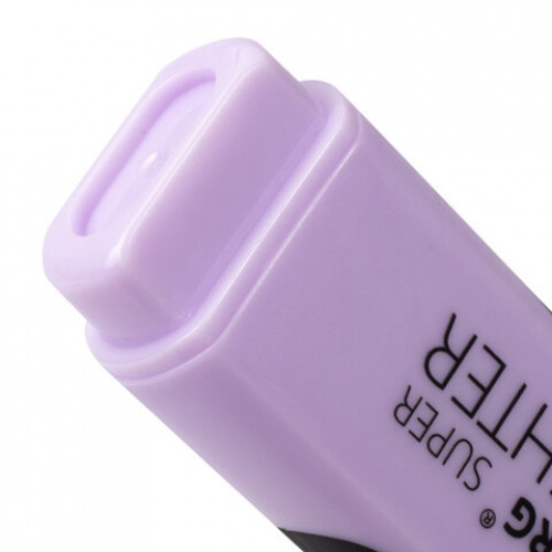 Текстовыделитель BRAUBERG SUPER PASTEL, ЛАВАНДОВЫЙ, прорезиненный корпус, линия 1-5 мм, 151751
