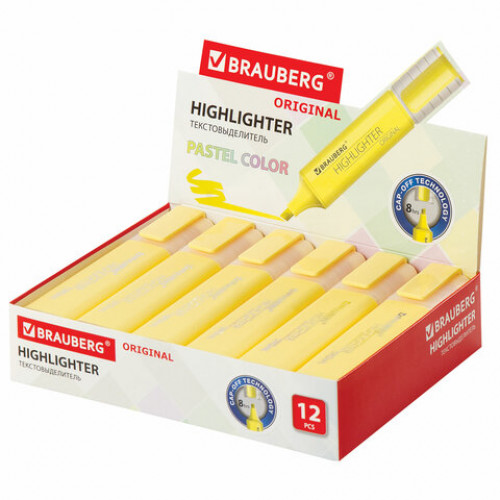 Текстовыделитель BRAUBERG ORIGINAL PASTEL, ВАНИЛЬ, линия 1-5 мм, 151691