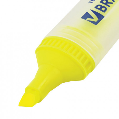 Текстовыделитель BRAUBERG FLUO, ЖЕЛТЫЙ, линия 1-5 мм, 150398