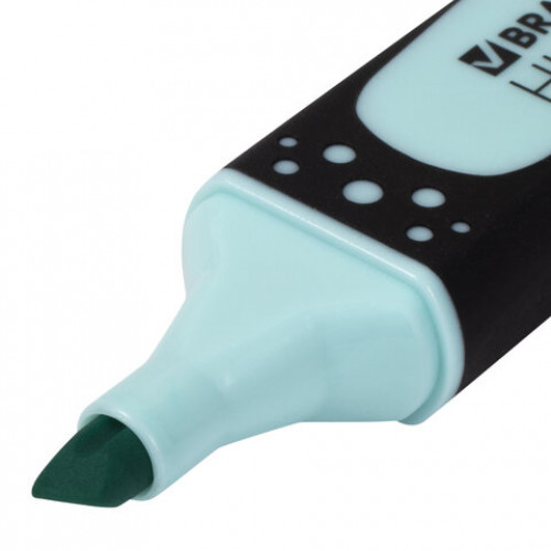 Текстовыделитель BRAUBERG SUPER PASTEL, БИРЮЗОВЫЙ, прорезиненный корпус, линия 1-5 мм, 151752