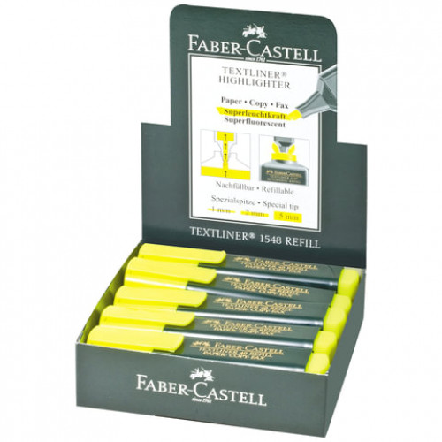 Текстовыделитель FABER-CASTELL 48, ЖЕЛТЫЙ, линия 1-5 мм, 154807