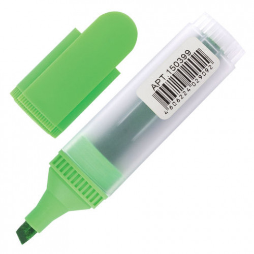 Текстовыделитель BRAUBERG FLUO, ЗЕЛЕНЫЙ, линия 1-5 мм, 150399