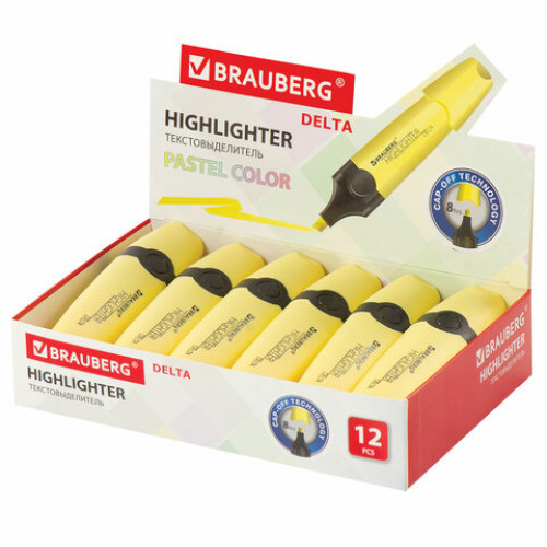Текстовыделитель BRAUBERG DELTA PASTEL, ВАНИЛЬ, линия 1-5 мм, 151729