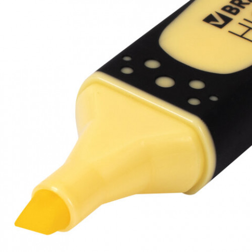Текстовыделитель BRAUBERG SUPER PASTEL, ВАНИЛЬ, прорезиненный корпус, линия 1-5 мм, 151749
