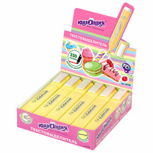 Текстовыделитель ЮНЛАНДИЯ COLORSTAR PASTEL, ВАНИЛЬ, линия 1-4 мм, 151710