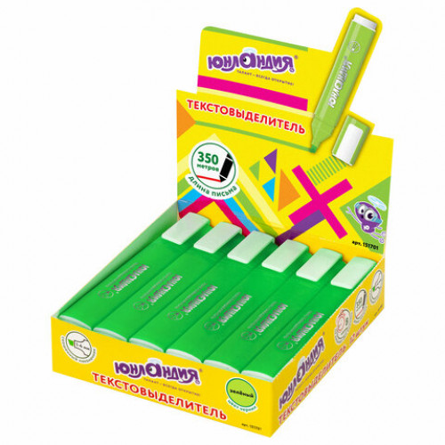 Текстовыделитель ЮНЛАНДИЯ COLORSTAR, ЗЕЛЕНЫЙ, линия 1-4 мм, 151701