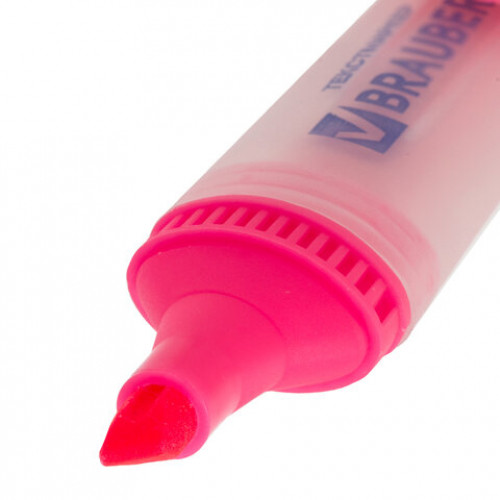 Текстовыделитель BRAUBERG FLUO, РОЗОВЫЙ, линия 1-5 мм, 150401