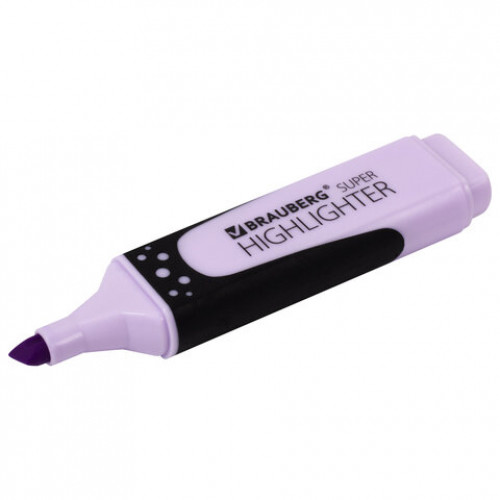 Текстовыделитель BRAUBERG SUPER PASTEL, ЛАВАНДОВЫЙ, прорезиненный корпус, линия 1-5 мм, 151751