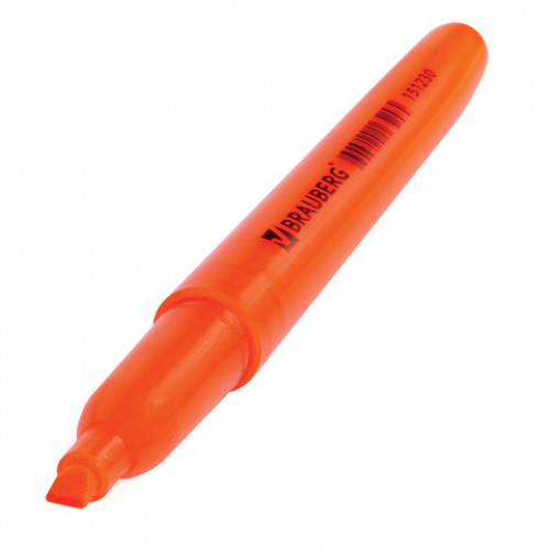 Текстовыделитель BRAUBERG Vivid, ОРАНЖЕВЫЙ, круглый корпус, линия 1-3 мм, 151230