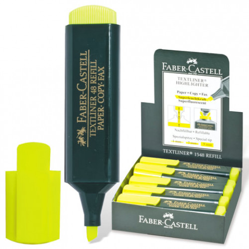 Текстовыделитель FABER-CASTELL 48, ЖЕЛТЫЙ, линия 1-5 мм, 154807
