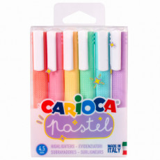 Набор текстовыделителей CARIOCA (Италия) 6 шт., АССОРТИ, Pastel, линия 1-5 мм, 43033