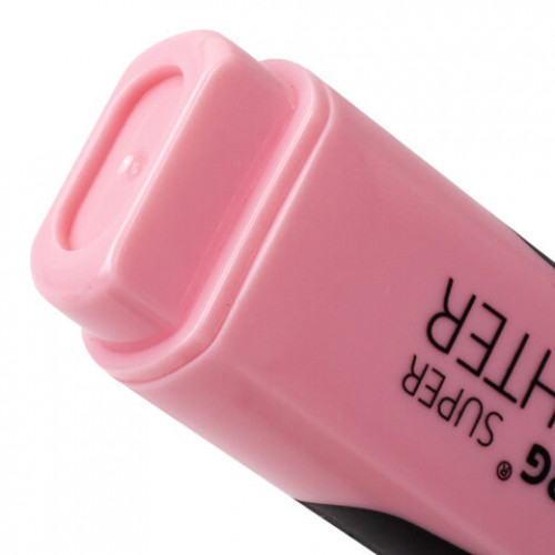 Текстовыделитель BRAUBERG SUPER PASTEL, ПАСТЕЛЬНЫЙ РОЗОВЫЙ, прорезиненный корпус, линия 1-5 мм, 151753