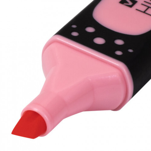 Текстовыделитель BRAUBERG SUPER PASTEL, ПАСТЕЛЬНЫЙ РОЗОВЫЙ, прорезиненный корпус, линия 1-5 мм, 151753
