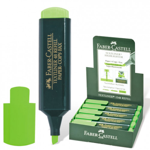 Текстовыделитель FABER-CASTELL 48, ЗЕЛЕНЫЙ, линия 1-5 мм, 154863