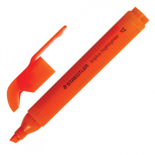 Текстовыделитель STAEDTLER (Германия) Triplus, НЕОН ОРАНЖЕВЫЙ, трехгранный, линия 2-5 мм, 3654-4