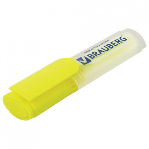 Текстовыделитель BRAUBERG FLUO, ЖЕЛТЫЙ, линия 1-5 мм, 150398