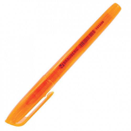 Текстовыделитель BRAUBERG Vivid, ОРАНЖЕВЫЙ, круглый корпус, линия 1-3 мм, 151230