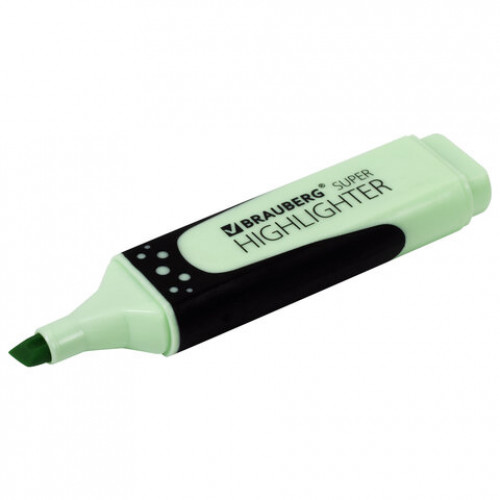 Текстовыделитель BRAUBERG SUPER PASTEL, МЯТА, прорезиненный корпус, линия 1-5 мм, 151748